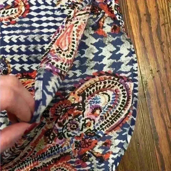 Anthropologie Fig and Flower Women's Tunic Blouse Size L Paisley Boho Knee Long - Picture 6 of 7